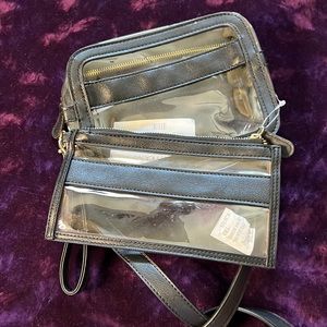 Inc clear cross body and clear wristlet New with tags